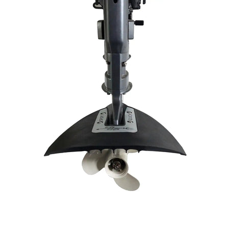 Outboard motor with Whale Tail Hydrofoil Stabilizer For Small Outboards 40 To 350 HP Silver Finish Boost Handling Thrust And Stability