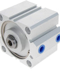 Slim Aluminum Pneumatic Air Cylinder 63mm Bore 30mm Stroke With 1/4PT Port Dope Lightweight Linear Actuator close-up view