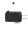 Compact Silver Micro Switch Built Tough For Industrial And Household Appliances Featuring A Dustproof Housing and No Sweat Mounting With Heavy Duty Terminals and Rock Solid Durability For Your Electric Clothes Drying Rack, showing black thermoplastic body.