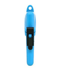 Side profile of Surfsafe Waterproof Sports Case Blue For Phones And Gear, Crush Resistant, Airtight And Floats with clasp closure.