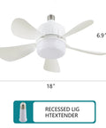 2 In 1 Socket Fan Light With Remote Must Have Dimmable LED Ceiling Fan And Light Adjustable Color Temperature 3000K To 6500K