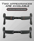 Carbon Road Bike Drop Bars 400mm 31.8mm UD Matte, Internal Routing, Lightweight 200 To 255g, 119mm Drop 77mm Reach, Black Red