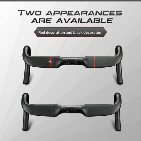 Carbon Road Bike Drop Bars 400mm 31.8mm UD Matte, Internal Routing, Lightweight 200 To 255g, 119mm Drop 77mm Reach, Black Red