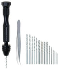 Pin Vise Hand Drill Set With 25 Micro Twist Drill Bits 0.5 To 3.0 Millimeter For PCB Metal Wood Jewelry Plastic Resin Mini Rotary Tool
