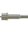 Side view of 11/16 in one-piece steel Hawg cutter with carbide tip for drill press, Milwaukee 49-57-8068 compatible