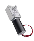 12V 53RPM Turbo Worm Gear Encoder with DC Reduction Starter and self locking speed controller, silver and black design.