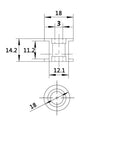 Top Tier Aluminum GT2 Idler Pulley With Slick Toothless Design And 8mm Bore For Snappy 10mm Timing Belts technical drawing with measurements
