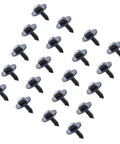 Beefy Hex Head Screws And Fasteners Kit For Splash Shield And Underbody Engine Covers Mercedes Benz 20 Piece Universal Metal Bumper Trim Bolts Set For Various Models. 20 black hex head screws on white background