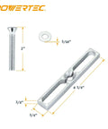 Miter Slot Hardware Kit With Aluminum Slot Bars Two Brass Black Star Knobs And Five Sixteenth Inch Screws And Washers