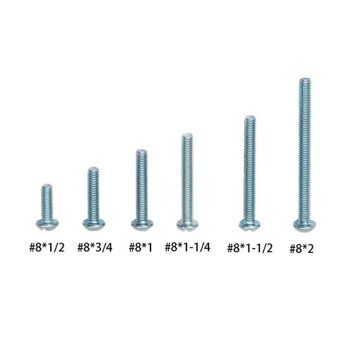 Assorted Machine Screws Kit 370 Pcs Fully Threaded Phillips Drive Eight By One Half Inch To Eight By Two Inch Zinc Coated Carbon Steel