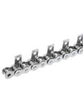 304 Stainless Steel Straight Chain With Single And Double Holes For Industrial Transmission Drive Conveyor Applications Featuring Precision Heat Treatment And Kickass Durability Keeping Heavy Gear Rolling Smooth Daily, showing heat treated links with holes.