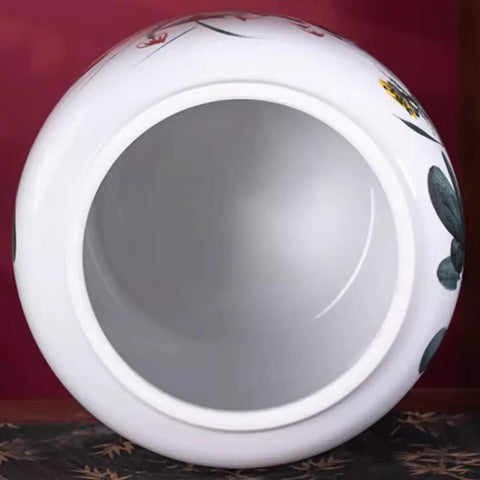 Makes Your Kitchen Vibe Level Up With This Retro Ceramic Rice Dispenser That Traps Freshness For Flour Sugar And Coffee Beans Using A Dead On Airtight Seal And Trendy Tassel Handle Massive 25kg Canister - View of inner bowl