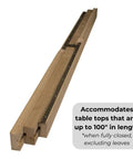 Premium Wooden Table Expansion Slide Kit, 50 Inch Equalizer Rails for Pedestal Dining Tables, smooth glide mechanism detail.