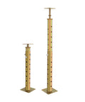 Two Pack Adjustable Basement Floor Jack To Keep Your Home Solid Heavy Duty Joist Screw Support For Crawl Spaces Leveling Tool. Gold metal jacks suitable for 18 to 36 inch spans.