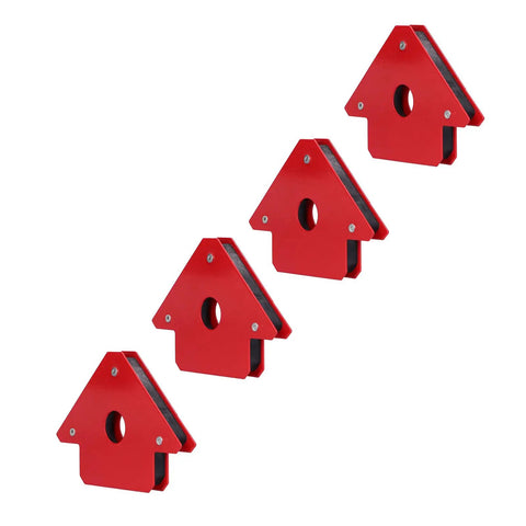 Heavy Duty 4 Pack Welding Positioner With 25 Lb Magnetic Hold For Multi Angle Soldering Assembly And Pipe Installation At 45 90 135 Degrees, red magnetic holders.