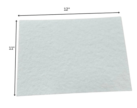 CeraTex 3170 ceramic fiber paper sheet, front view, 11 x 12 in, 1/8 in thick, gray insulation material.