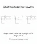 Tool Free Slatwall Hook For Quick Display Setup Heavy Duty Carbon Steel Storage Organizer dimensions and design illustration