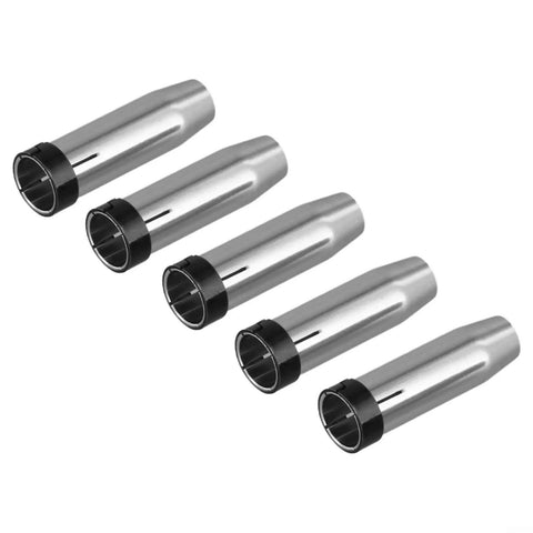 5 Pack Gas Nozzle Replacement Parts For MIG Welding Torch High Temp Resistant Conical Nozzle Easy Install Silver Metal Tip For MIG MAG Welders