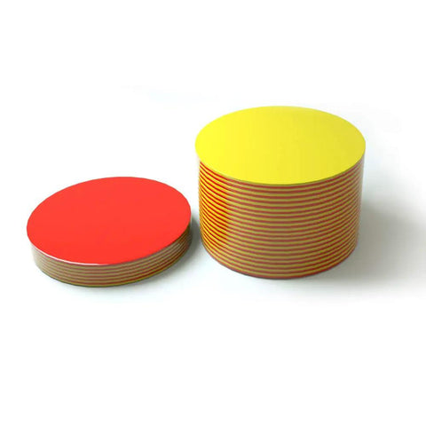 Super Awesome Red And Yellow Counting Blocks Pack Of 200 Hassle Free Math Manipulatives stacked in red and yellow for preschool learning.