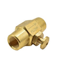 Brass Button Valve One Quarter Inch NPT Female Inlet And Outlet Normally Closed Red Compact Rock Solid Pneumatic Control Valve For Air Lines