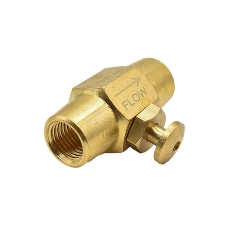 Brass Button Valve One Quarter Inch NPT Female Inlet And Outlet Normally Closed Red Compact Rock Solid Pneumatic Control Valve For Air Lines