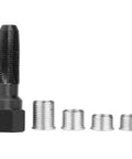 Carbon Steel 14mm Plug Rethread Tap Kit With Four Inserts For Damaged Thread Repair A Diy Friendly Pro Grade Tool Set That Restores Damaged Or Stripped Threads Fast In Motors Cylinders And Machinery. Tap and four inserts for 14mm thread repair