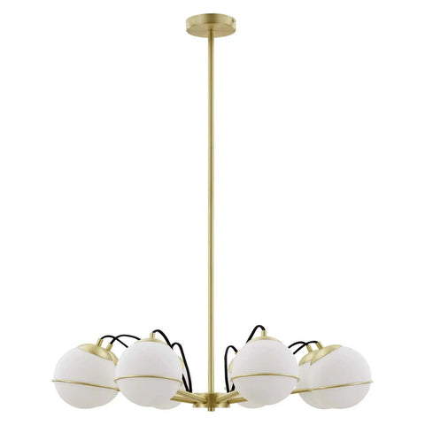 8-Light Chandelier In Opal Gold Ceiling Fixture With Dimmable Glow For Dining Room Living Room Or Kitchen Island E26 Base Bulbs Not Included Easy Install Modern Chic Showpiece Lighting