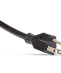 Close-up of plug end of 8 Outlet Power Strip Surge Protector With 4500 Joules And 6 Foot Cord For Computers TVs And Home Theater Gear Grounded Outlets And Green LED Indicator For Active Surge Protection