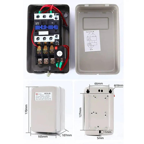 Plug And Play Magnetic Motor Starter For 5HP 220 240V Motors Compatible With Single Phase Or 3 Phase Setups Electric Motor Switches