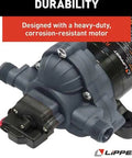 Heavy Duty Flow Max Rv Water Pump With 50 Psi Pressure And 3 Gallons Per Minute Flow close-up of durable motor design