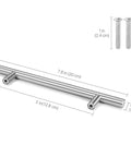 Stainless Steel T Bar Cabinet Handles With Satin Brushed Nickel Finish, 8 Inch And 5 Inch Center To Center Drawer Pulls, product dimensions