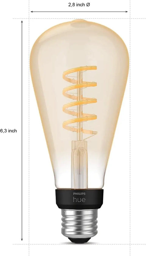 Smart Filament LED Bulbs 4 Pack 40W Equivalent ST19 E26 Indoor White Ambiance Warm To Cool Light 550LM Control With Hue App