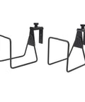 Adjustable Wall Mounted Hose And Pipe Rack For Lawn And Garage Cleanup Holds Eighty Feet heavy duty alloy steel hooks in black finish.