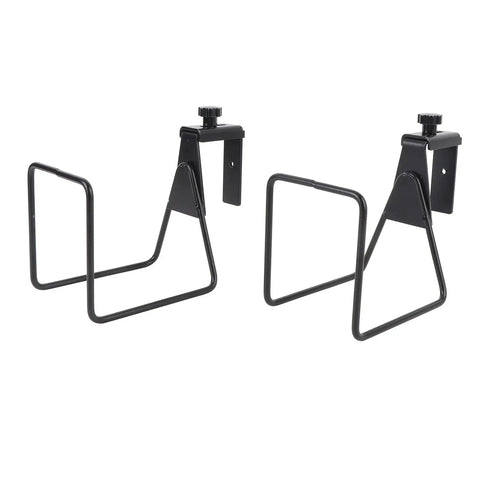 Adjustable Wall Mounted Hose And Pipe Rack For Lawn And Garage Cleanup Holds Eighty Feet heavy duty alloy steel hooks in black finish.