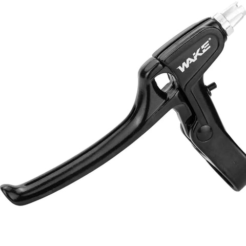 Four Finger Aluminum Brake Levers Set 2 Pack For Mountain Road BMX Bikes 22mm Diameter 2.2cm Lightweight Durable V Brake Cantilever Compatible Easy Install Black shown in side view highlighting lever length and mount