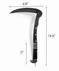 Two Section Foldable Sickle Knife With Wooden Handle And Sheath For Easy Weeding Grab And Go Portable Garden Tool shown open