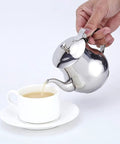 Mini 360Ml Stainless Steel Teapot For Tea And More, Ultra Compact Yet Sturdy Kitchen Pot For Coffee, pouring tea into a cup