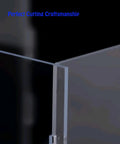 Close-up of the corner joint showing precision of Epic Clear Acrylic Display Case For Airships Model 76193 Collectible Self Assembly.