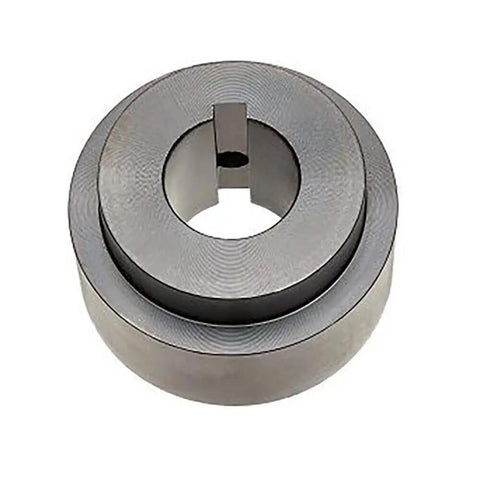 Heavy Duty 1 1/4 Inch Weld Hub Assembly Featuring A Precision 1/4 By 1/8 Inch Keyway top view, showcasing its durable metal construction.