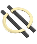 Six Pack Matte Black And Gold Half Moon Cabinet Pulls Three And Three Quarters Inch Hole Centers 96mm Drawer Handles