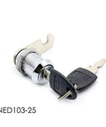 Cam Cylinder Locks For Doors Cabinets Mailboxes And Drawers Beefy Padlock Security Locks With Plastic Keys shown with keys