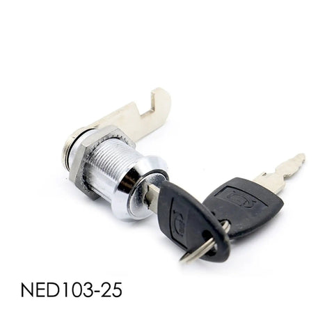 Cam Cylinder Locks For Doors Cabinets Mailboxes And Drawers Beefy Padlock Security Locks With Plastic Keys shown with keys