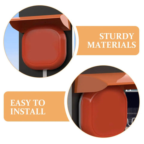 Heavy Duty EV Charger Protection Cover With Durable Plastic Rainproof Housing for Outdoor Electric Vehicle Chargers shown with sturdy materials.