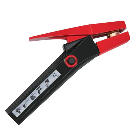 Beefy Heavy Duty 1000 Amp K4000 Carbon Arc Gouging Torch with 7ft Cable and Black Handle, red clamps visible
