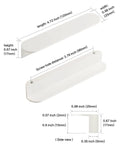 Matte White Kitchen Cabinet Handles Pack Of 5 Cup Pulls 3.8 Inch Center To Center 4.7 Inch Long dimensions chart.