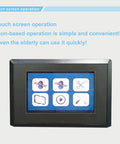 Rock Solid Heavy Duty Automatic Strapping Machine With 4.5 Inch Touch Screen interface showing simple icon-based operation.