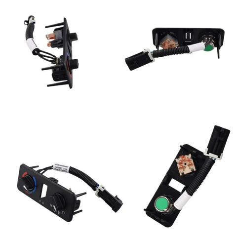 Beefed Up Excavator Heater Control Panel 7240823 Direct Replacement For Engine Cooling And Temperature Control Heavy Duty Spare Part For Tough Construction Equipment Restores Reliable Cabin Comfort And Performance, black plastic with wiring