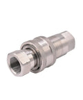 Badass Heavy Duty 304 Stainless Steel Hydraulic Quick Coupling Connector With Fast Release Push To Connect Fittings 3/4 Inch, close-up view.