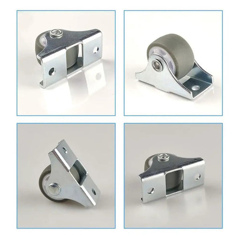 8 Pack Heavy Duty Fixed Caster Wheels with rigid non swivel base and ball bearing top plate for trolleys, furniture, shelves