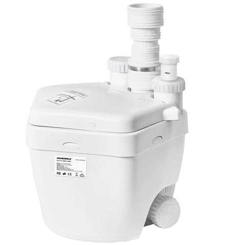 Heavy Duty 1 HP Under Sink Pump With Automatic PCB Upflush System visible from front angle showing inlets and outlet